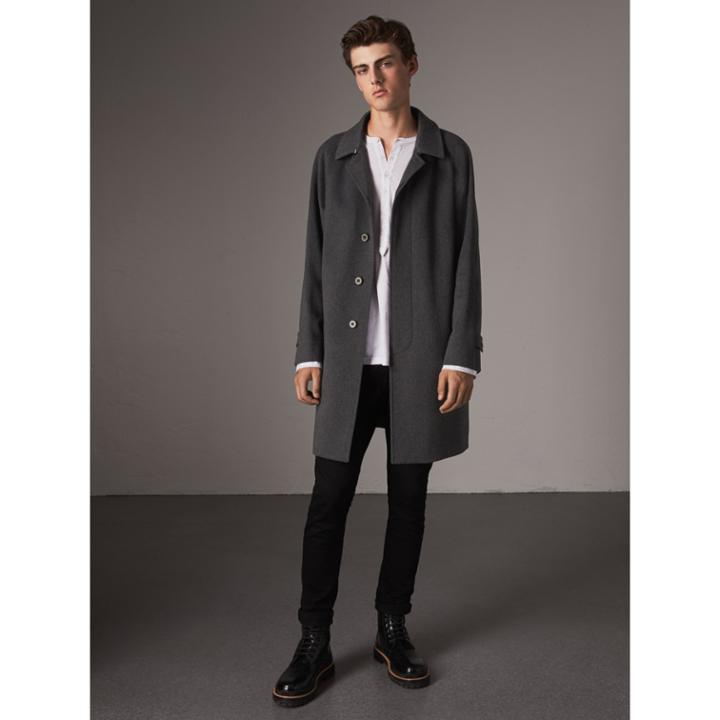 Burberry Burberry Cashmere Car Coat, Size: 44, Grey
