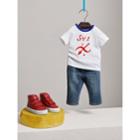 Burberry Burberry Sw1 Print Cotton T-shirt, Size: 12m, White