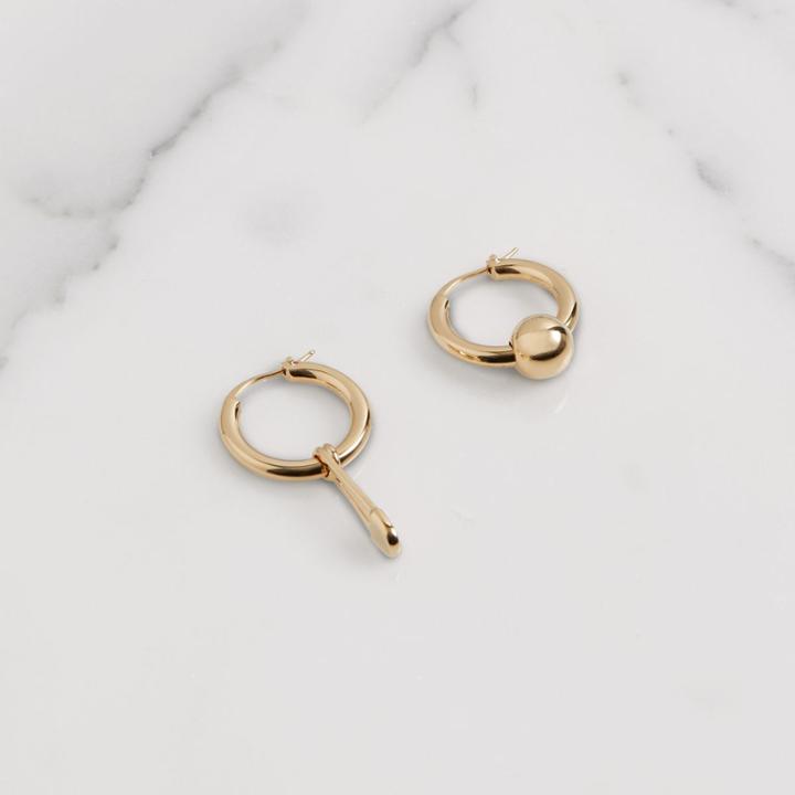Burberry Burberry Kilt Pin And Charm Gold-plated Hoop Earrings