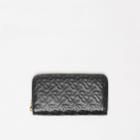 Burberry Burberry Monogram Leather Ziparound Wallet, Black