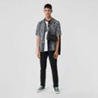 Burberry Burberry Short-sleeve Leopard Print Twill Shirt, Black