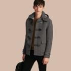 Burberry Burberry Wool Detachable Hood Duffle Jacket, Size: M, Grey