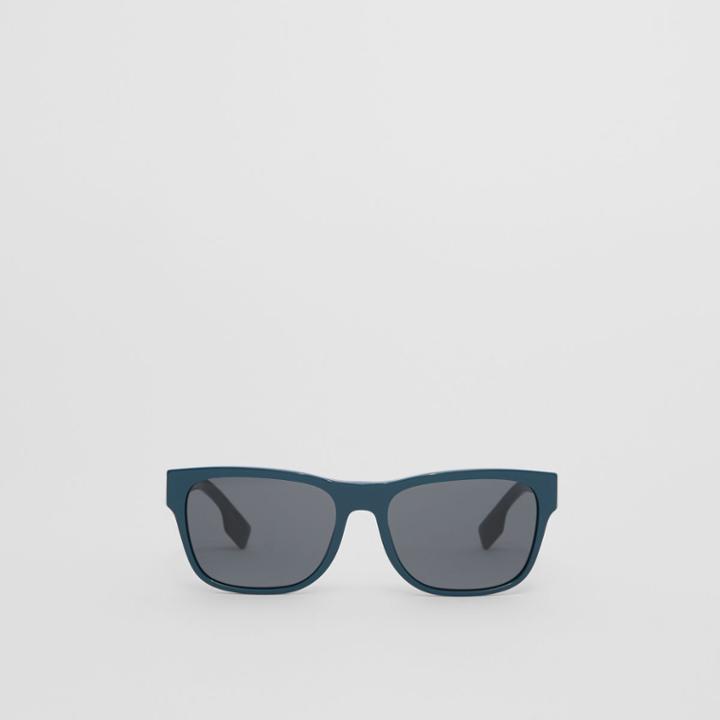 Burberry Burberry Logo Appliqu Square Frame Sunglasses, Blue