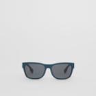 Burberry Burberry Logo Appliqu Square Frame Sunglasses, Blue
