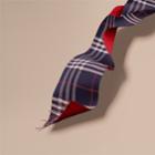 Burberry Burberry Reversible Check Cashmere And Block-colour Scarf, Blue