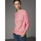Burberry Burberry Check Detail Merino Wool Sweater, Size: Xl, Pink