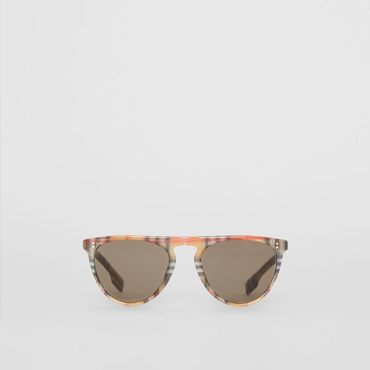 Burberry Burberry Vintage Check Keyhole D-shaped Sunglasses, Yellow