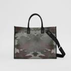 Burberry Burberry Camouflage Print Cotton Canvas Tote