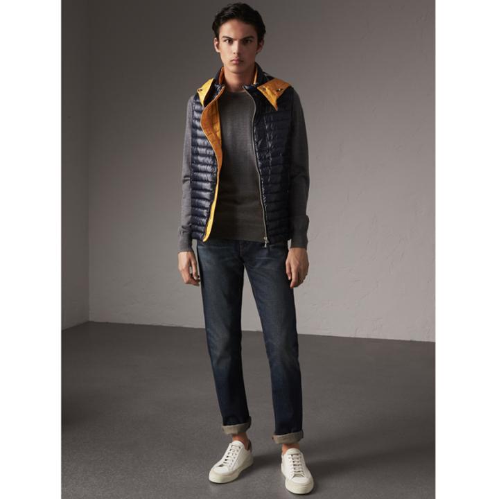 Burberry Burberry Detachable Hood Packaway Goose-down Gilet, Size: 42, Blue