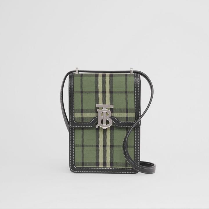 Burberry Burberry Check Cotton And Leather Robin Bag