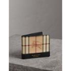 Burberry Burberry Haymarket Check And Leather Id Wallet, Black