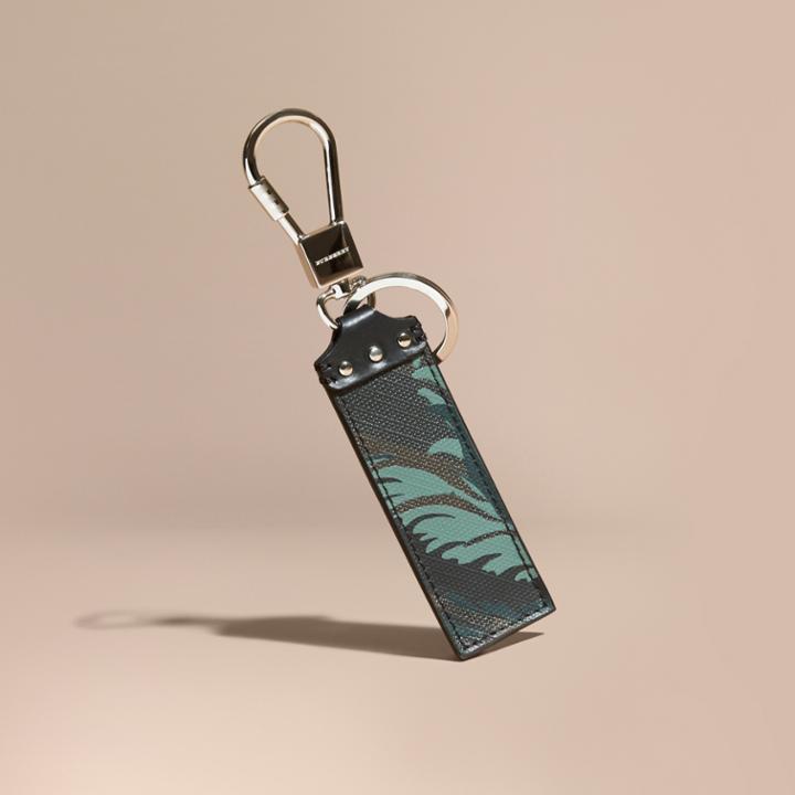 Burberry Burberry Floral Print London Check Key Ring, Brown