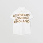 Burberry Burberry Childrens Short-sleeve Logo Print Cotton Oxford Shirt, Size: 14y, White