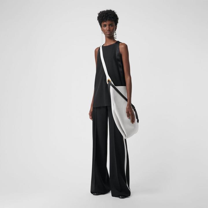 Burberry Burberry Sleeveless Panelled Silk Top, Size: 00, Black