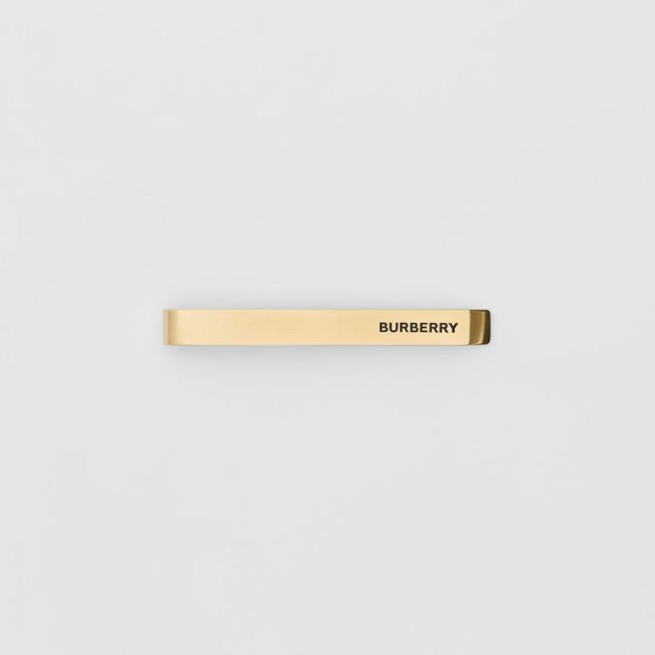 Burberry Burberry Engraved Gold-plated Tie Bar, Yellow