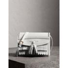 Burberry Burberry Brogue And Fringe Detail Leather Crossbody Bag, White