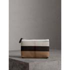 Burberry Burberry Medium Canvas Check And Leather Zip Pouch, Black