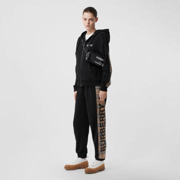 Burberry Burberry Vintage Check Panel Cotton Trackpants, Size: M, Black