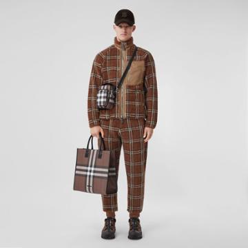 Burberry Burberry Vintage Check Fleece Funnel Neck Jacket, Size: M