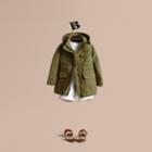 Burberry Burberry Hooded Cotton Linen Parka, Size: 14y, Green