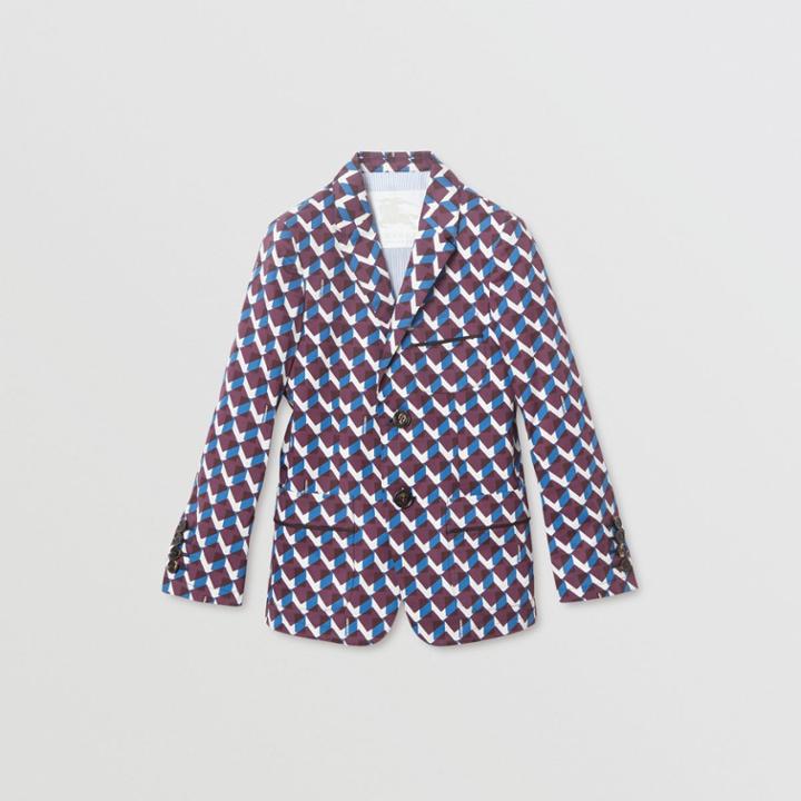 Burberry Burberry Childrens Geometric Print Cotton Blazer, Size: 10y, Blue