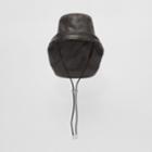 Burberry Burberry Logo Embossed Leather Fisherman Hat