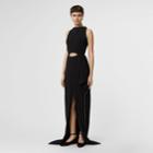 Burberry Burberry Crystal Detail Cut-out Stretch Jersey Gown, Size: 02, Black