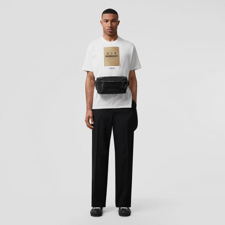 Burberry Burberry Label Appliqu Cotton Oversized T-shirt, Size: Xl