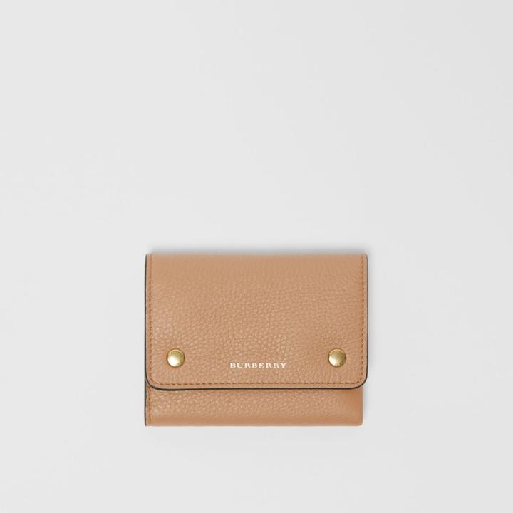 Burberry Burberry Small Leather Wallet, Beige