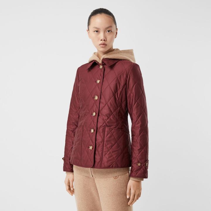 Burberry Burberry Diamond Quilted Thermoregulated Jacket, Size: S, Red