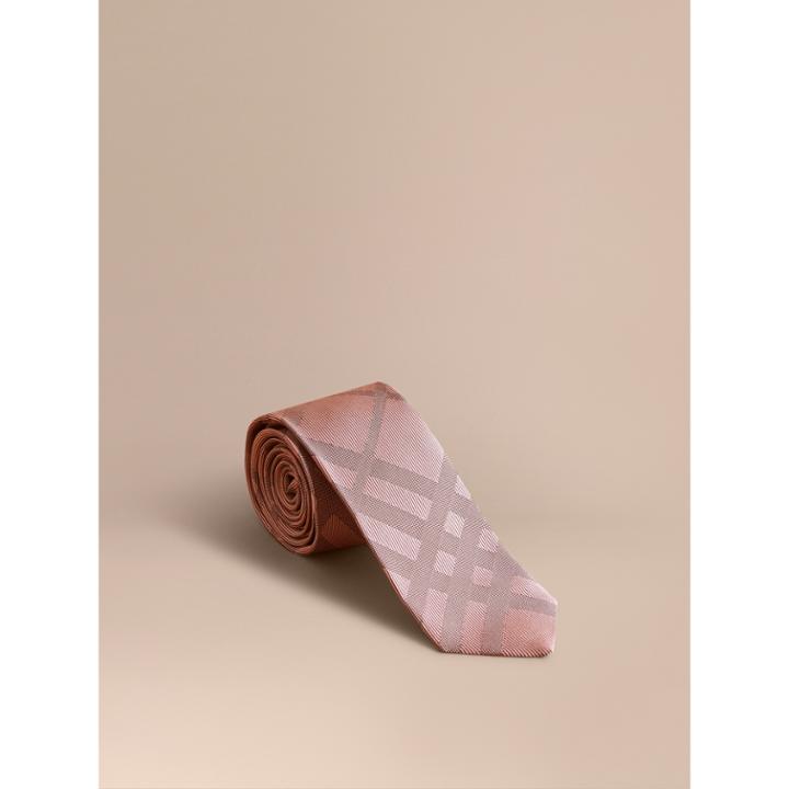 Burberry Burberry Slim Cut Check Silk Tie, Pink