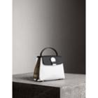 Burberry Burberry Small Two-tone Leather And House Check Tote