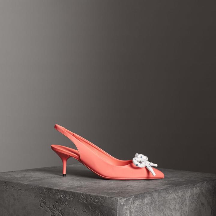 Burberry Burberry Rope Detail Patent Leather Slingback Pumps, Size: 38