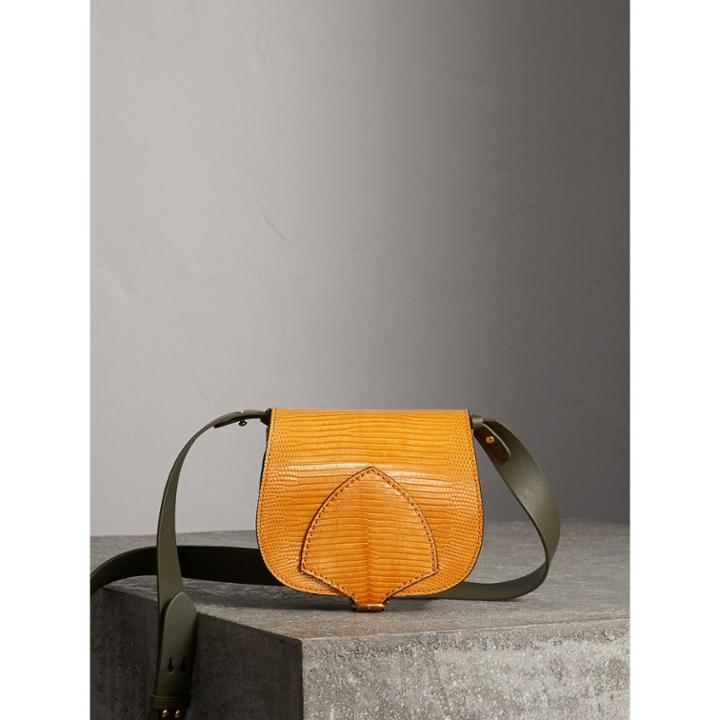 Burberry Burberry The Satchel In Lizard, Yellow
