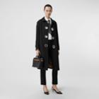 Burberry Burberry Grommet Detail Wool Gabardine Car Coat, Size: 04, Black