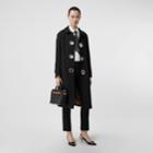 Burberry Burberry Grommet Detail Wool Gabardine Car Coat, Size: 04, Black