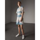Burberry Burberry Floral Lace Dress With Flutter Sleeves, Size: 06, Blue