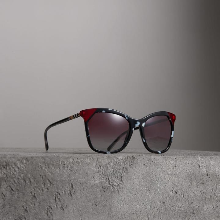 Burberry Burberry Marble-effect Square Frame Sunglasses, Brown