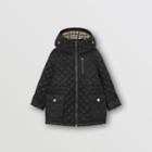 Burberry Burberry Childrens Diamond Quilted Hooded Coat, Size: 10y, Black