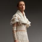 Burberry Burberry Lace Capelet With Shearling Collar, Purple