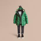 Burberry Burberry Down-filled Hooded Puffer Jacket, Size: 12y, Green