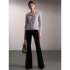 Burberry Burberry Lace Trim Pointelle Wool Cashmere Cardigan, Size: Xs, Grey