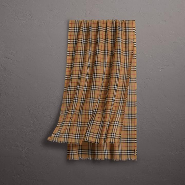 Burberry Burberry Vintage Check Lightweight Wool Silk Scarf