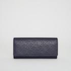 Burberry Burberry Perforated Logo Leather Continental Wallet, Blue
