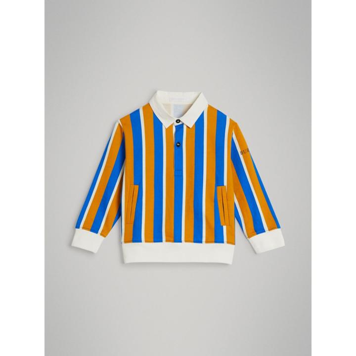 Burberry Burberry Striped Cotton Jersey Rugby Shirt, Size: 14y, Yellow