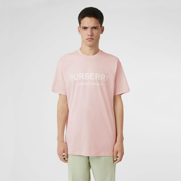 Burberry Burberry Logo Print Cotton T-shirt, Pink