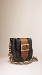 Burberry The Buckle Bag -square In Leather And House Check