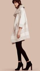 Burberry Oversize Stretch Wool Cashmere Wide Collar Coat