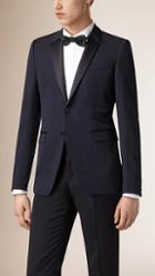 Burberry Satin Lapel Virgin Wool Tuxedo Jacket