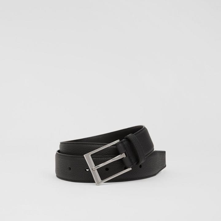 Burberry Burberry Grainy Leather Belt, Size: 105, Black